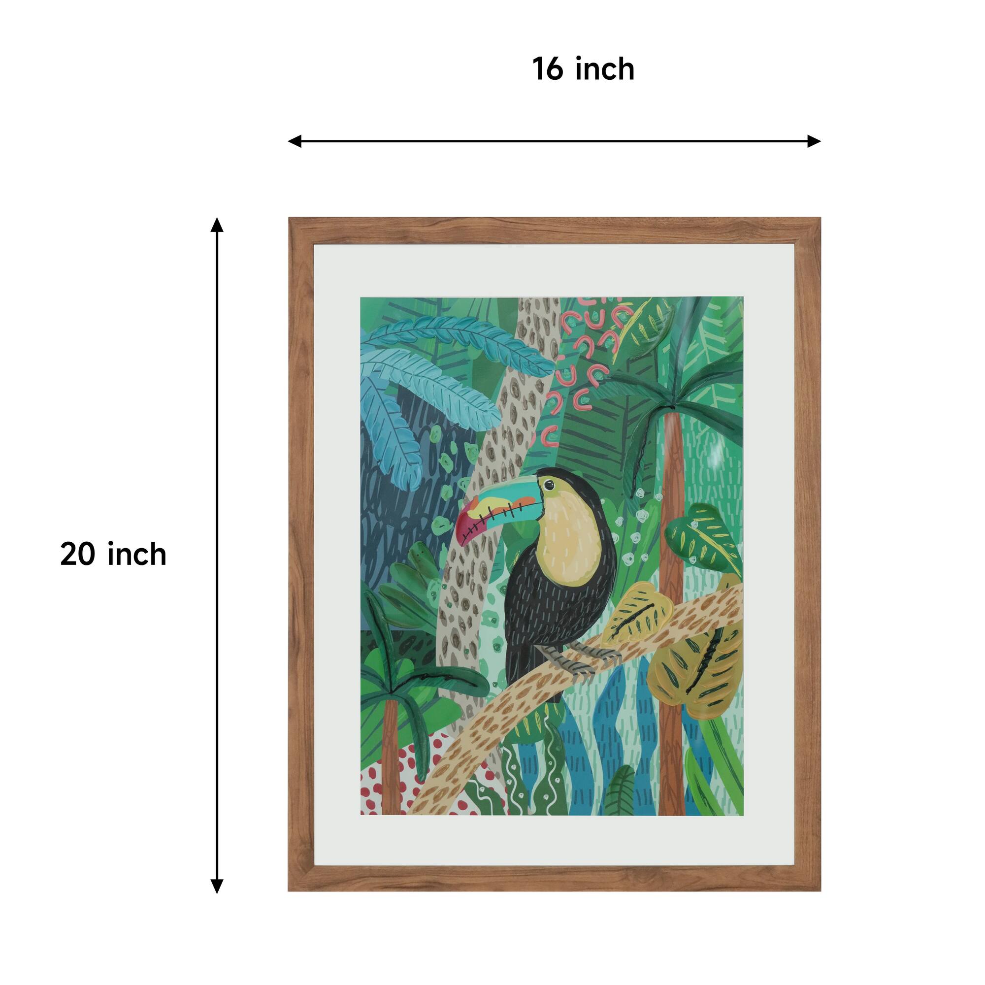 16" x 20" Jungle Vibe Toucan Wall Décor in Woodgrain Frame by Ashland®